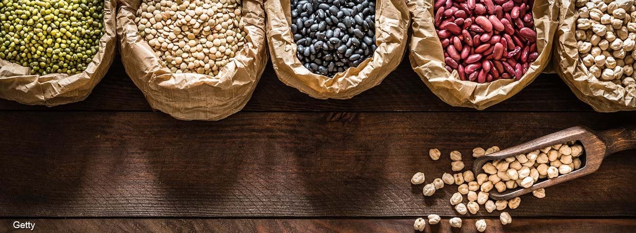 A variety of dried beans