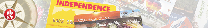 Map Banner: An assortment of food assistance EBT (electronic benefits transfer) cards