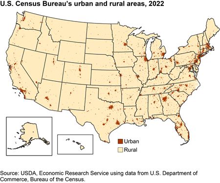 Defining rural areas: U.S. Census uses small geographic units (blocks) to define urban/rural