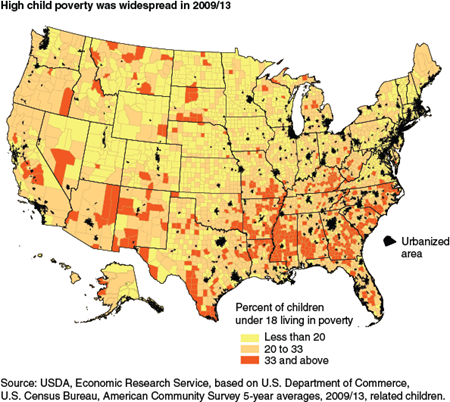 High child poverty was widespread in 2009/13