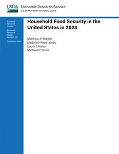 This is the cover image of the Household Food Security in the United States in 2023 report.